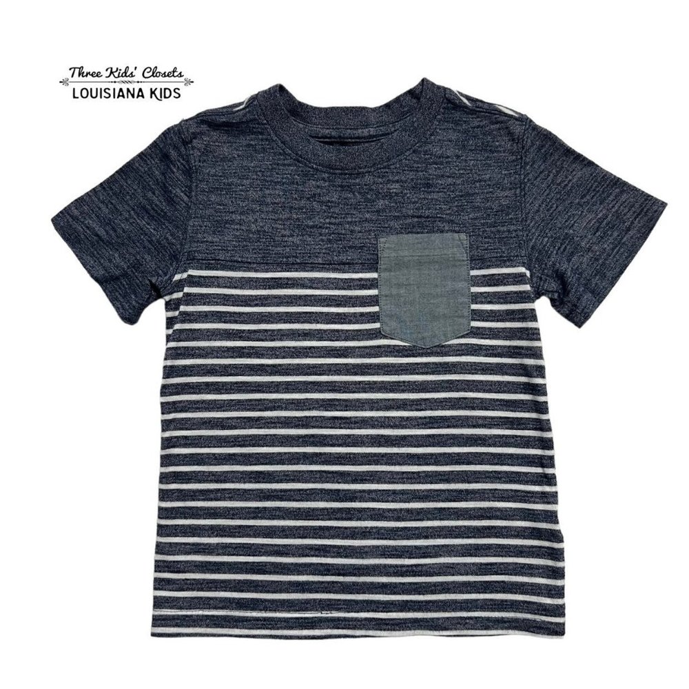 Cherokee 4T Blue Striped Pocket Tee Shirt